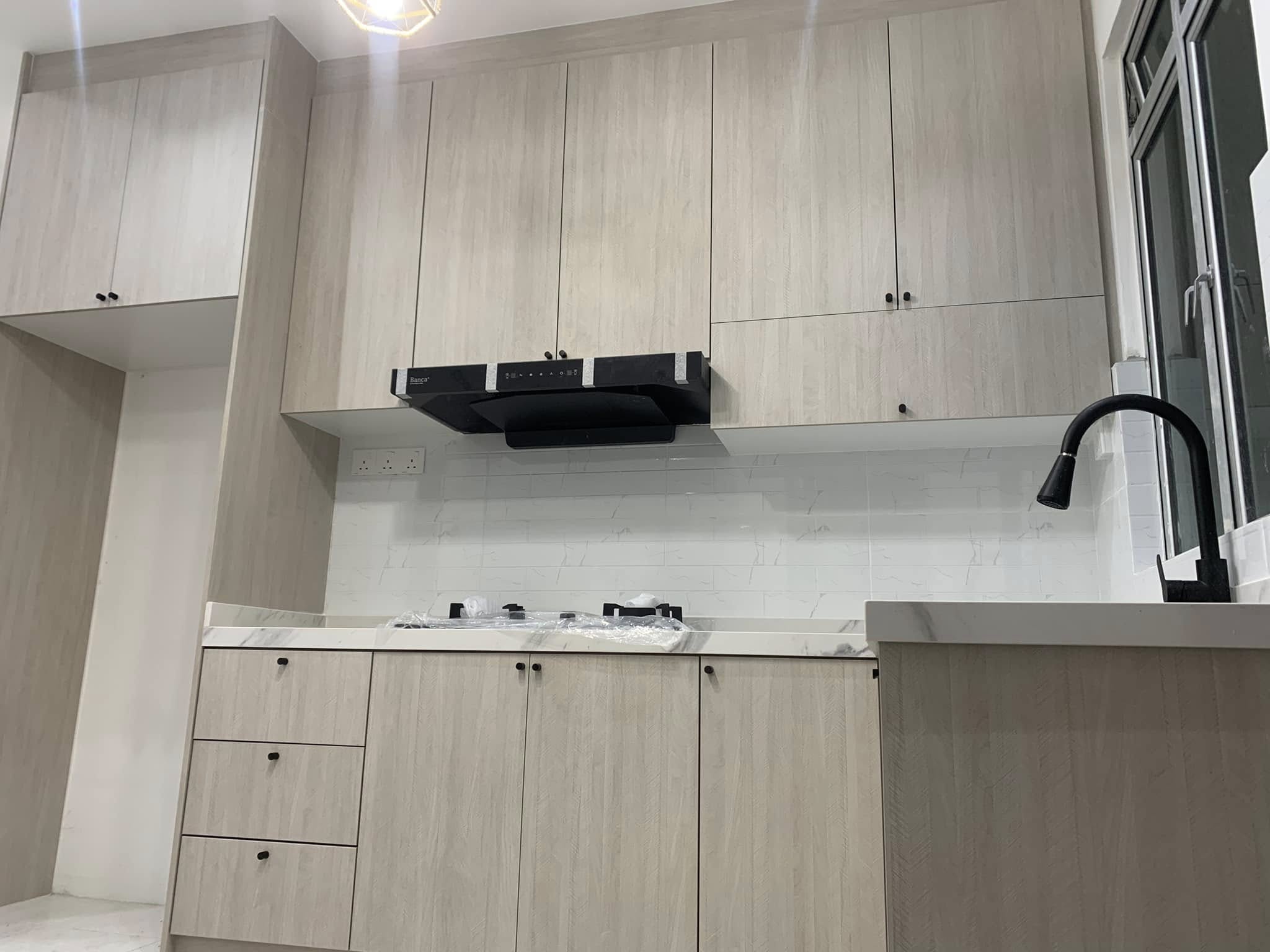 Modern light wood kitchen cabinet